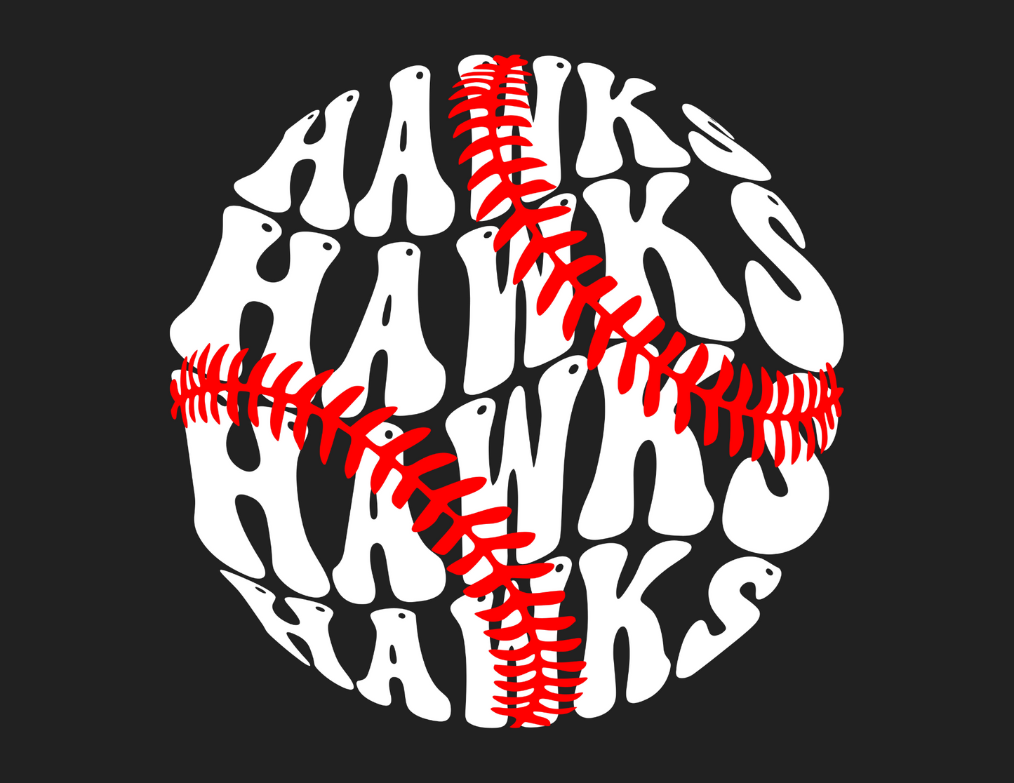Hawks Wavy Baseball